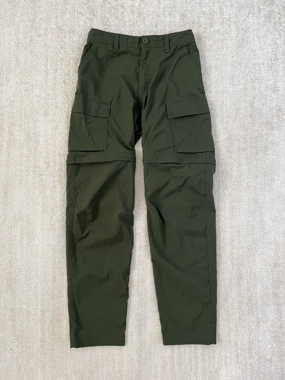 REI Co-Op Kids Convertible Zip Off Hiking Cargo Nylon Pants L Green